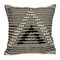 Nassau Collection 18" Beige and Black Woven Striped Square Throw Pillow